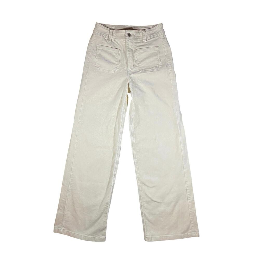 OAT Corduroy Wide Leg Ivory Cargo Pants - 26